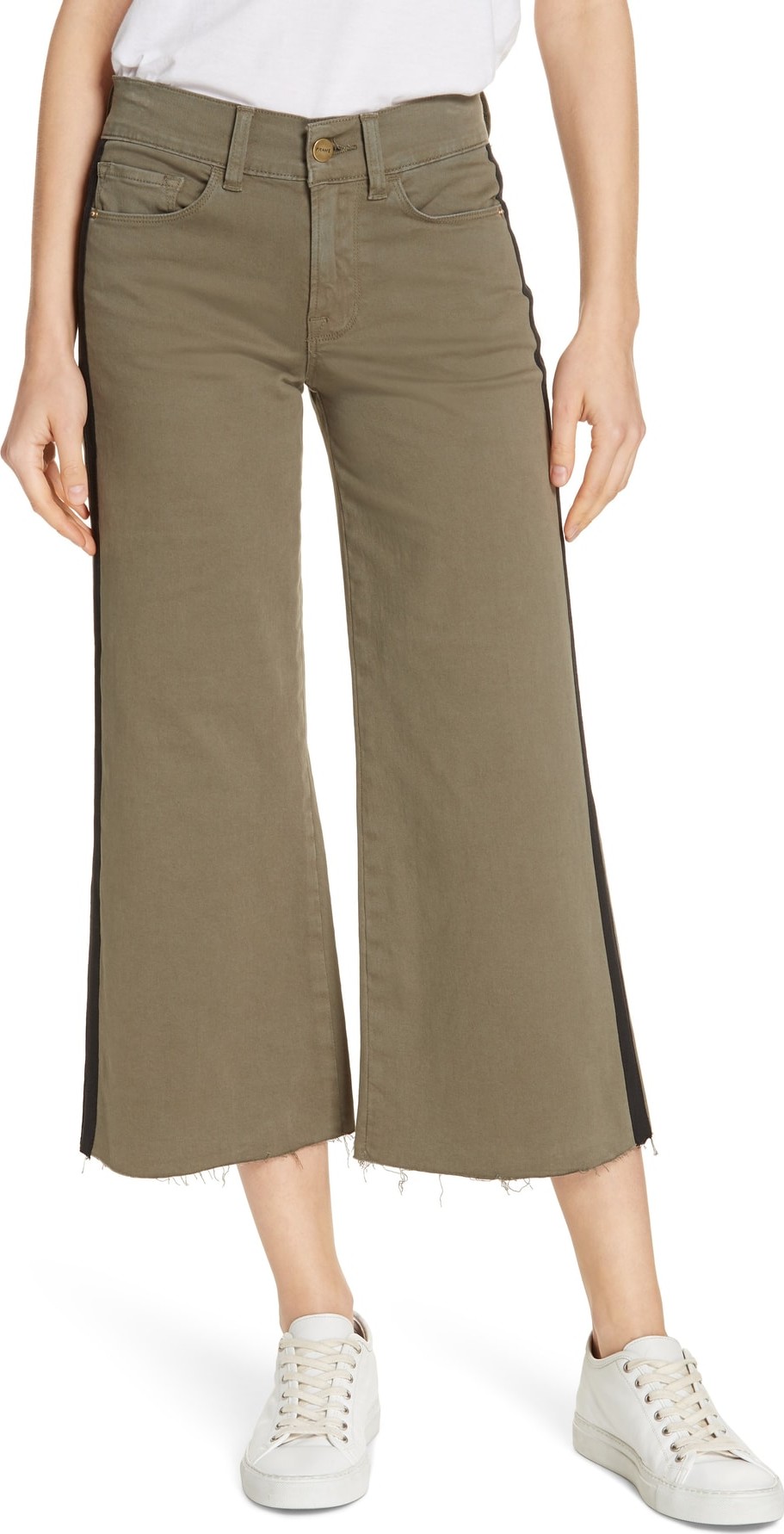 FRAME DENIM Tuxedo Stripe Wide Leg Crop Jeans