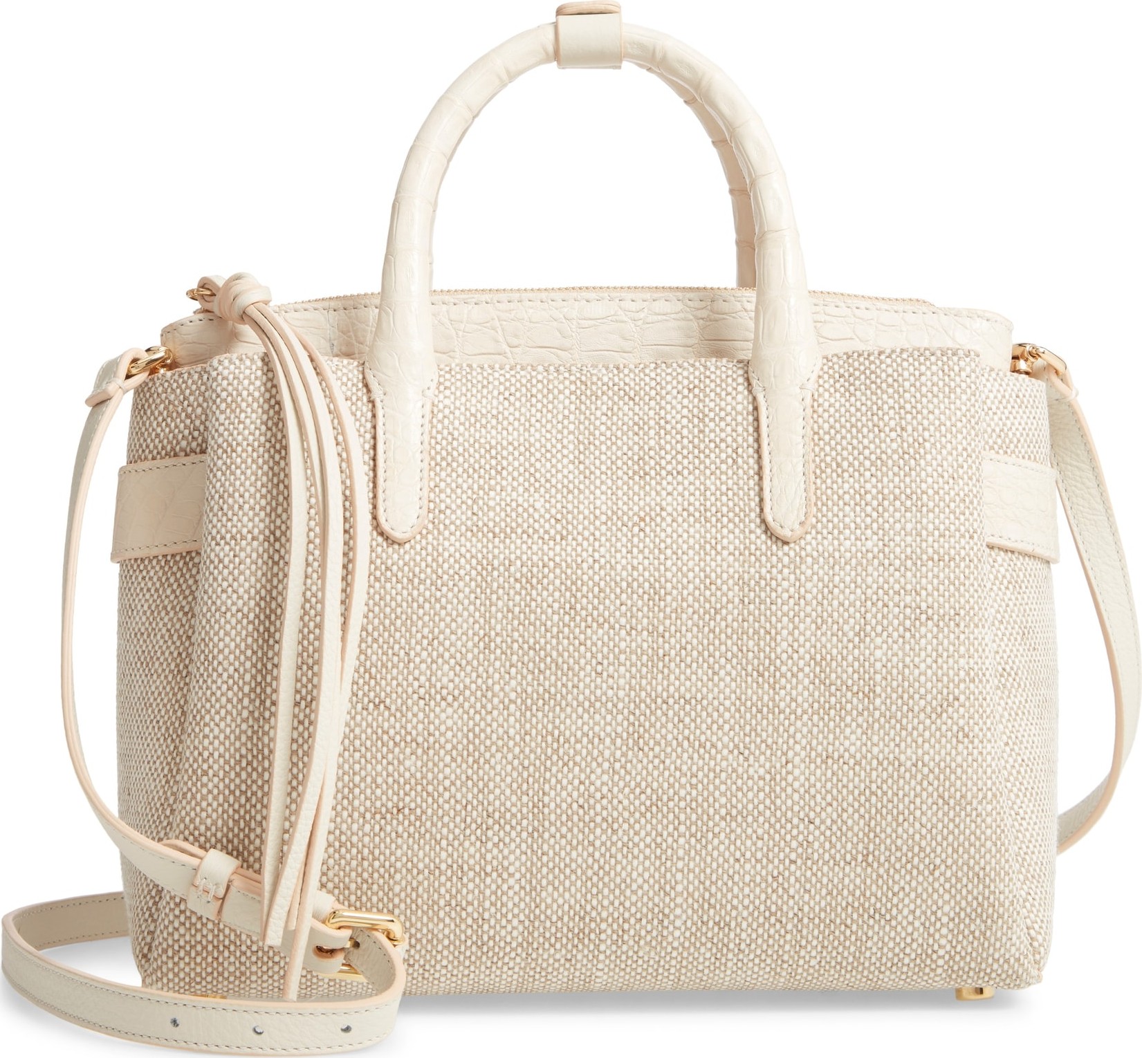 Nancy Gonzalez Medium Cristie Linen & Genuine Crocodile Tote