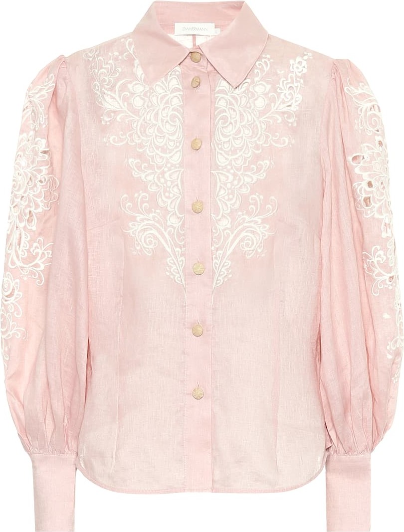 Zimmermann Freja embroidered linen shirt
