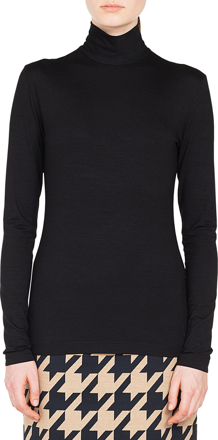 Akris Punto Turtleneck Long-Sleeve Modal-Stretch Top