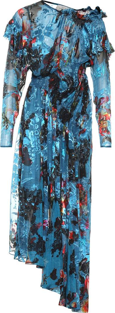 Preen Stephanie fil coupé silk-blend dress