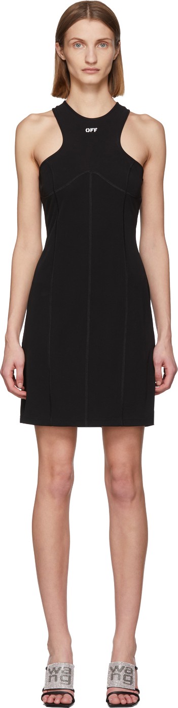 Off White Black Rowing Pencil Dress