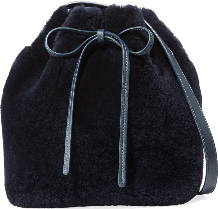 Mansur Gavriel Shearling Mini Bucket Bag
