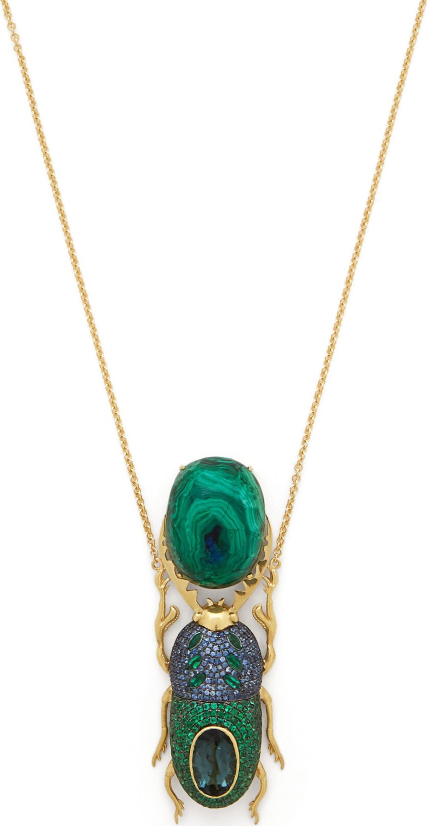 Daniela Villegas Rhea 18kt gold, emerald & sapphire necklace