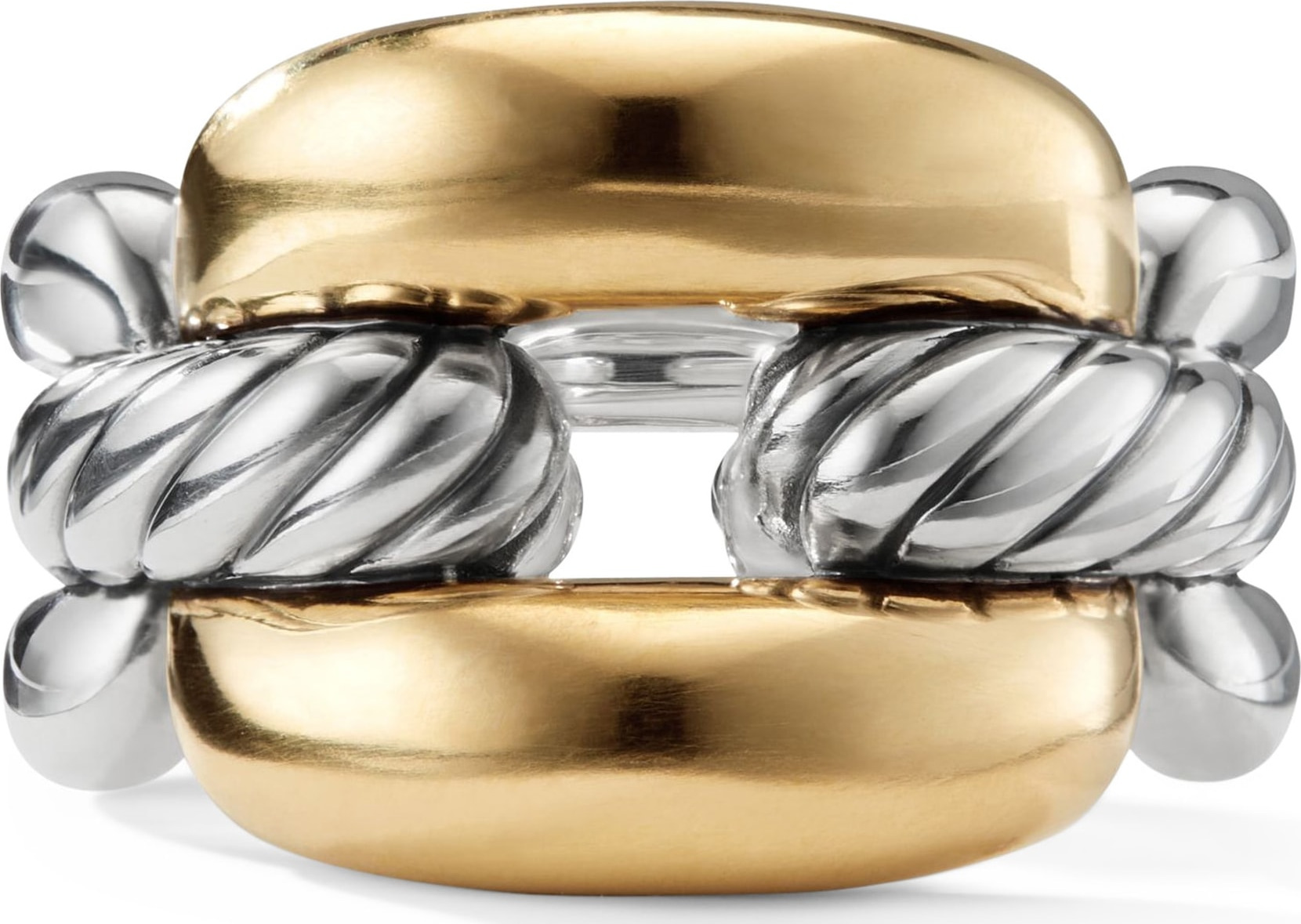 David Yurman Wellesley Link Chain Link Ring with 18K Gold