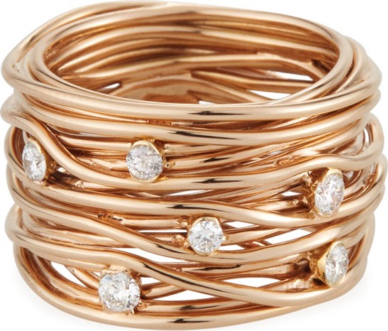 Mattioli Tibet 18k Rose Gold Tension Ring w/ Diamonds