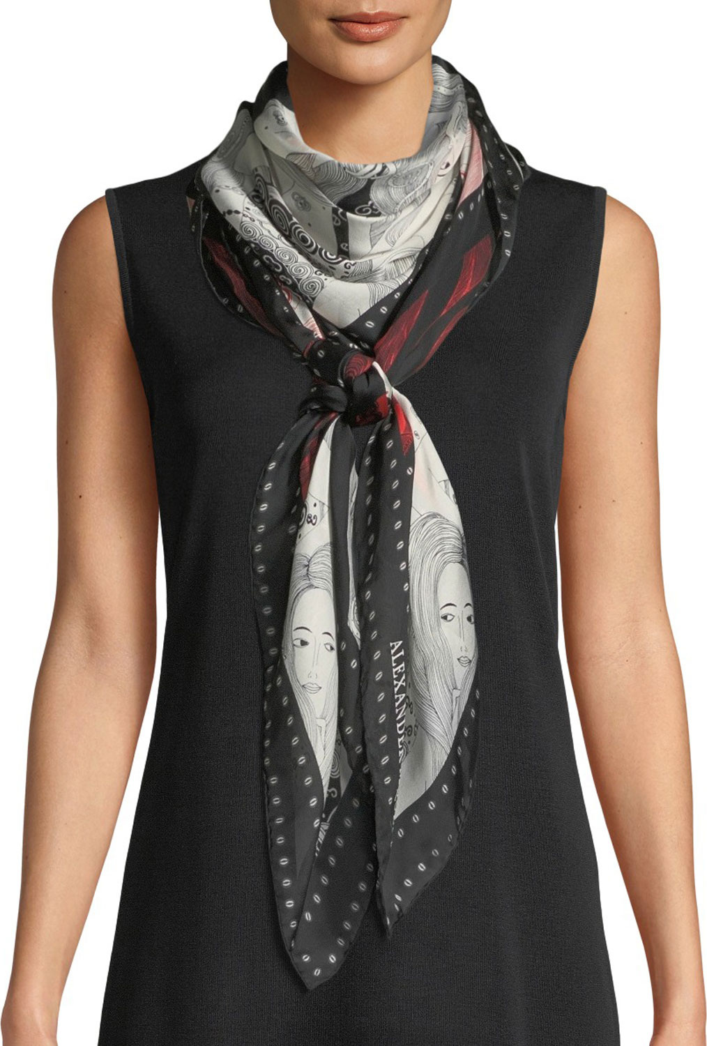 Alexander McQueen Eve Of Harness Silk Satin Scarf