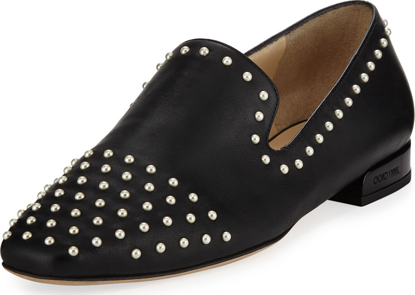 Jimmy Choo Jaida Flat Studded Leather Loafer