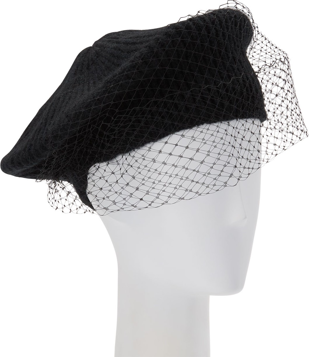 Jennifer Behr Mohair Veiled Beret