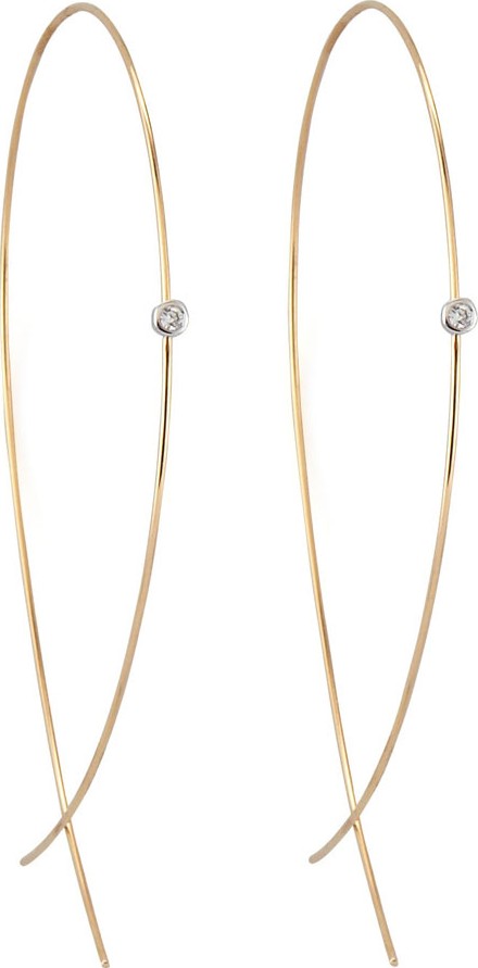 Lana Large Upside Down Hoops with Diamonds