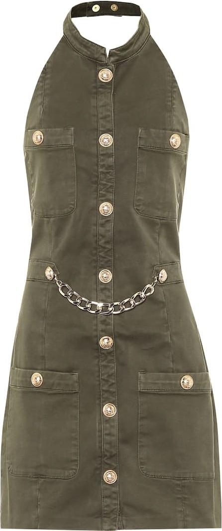Balmain Stretch-cotton twill minidress