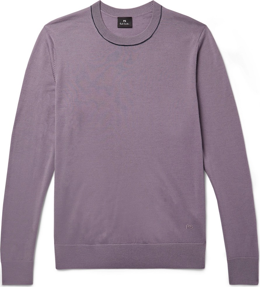 Ps By Paul Smith Contrast-Tipped Merino Wool Sweater