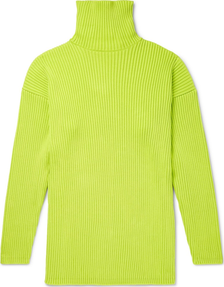 Balenciaga Oversized Ribbed Logo-Print Cotton Rollneck Sweater Balenciaga Oversized Ribbed Logo-Print Cotton Rollneck Sweater