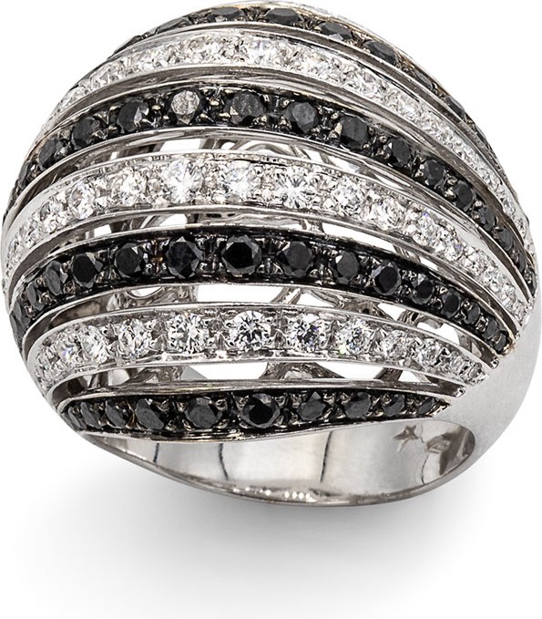 Leo Pizzo Concerto Dome 18k White Gold Black & White Diamond Ring