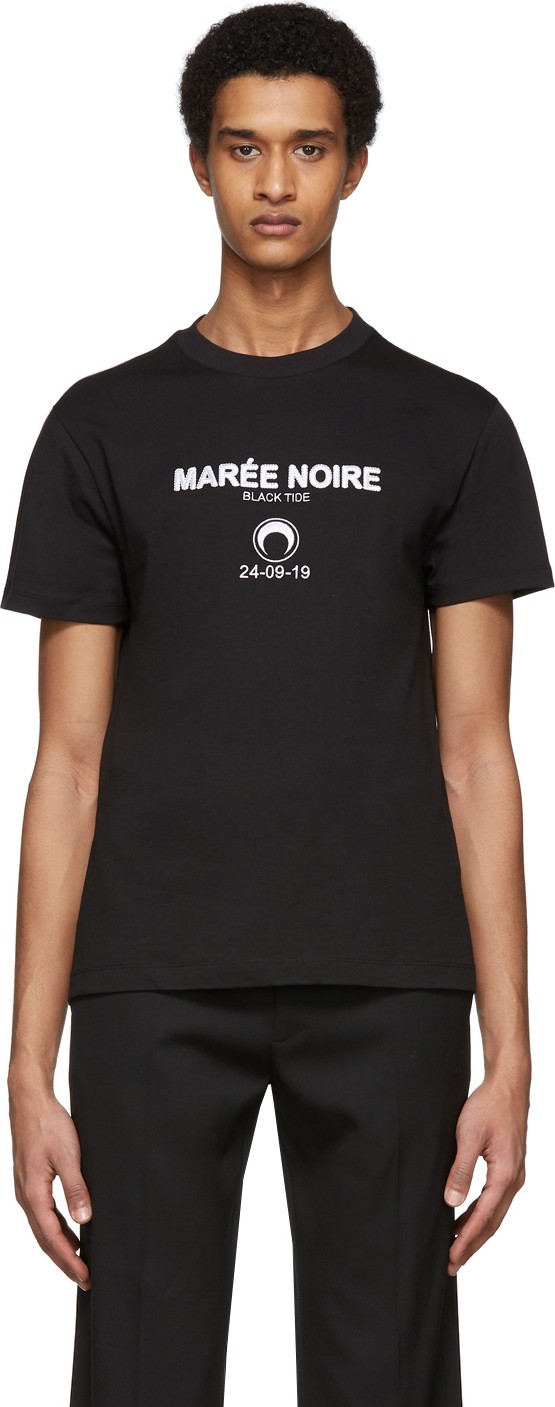 Marine Serre Black 'Marée Noire' T-Shirt