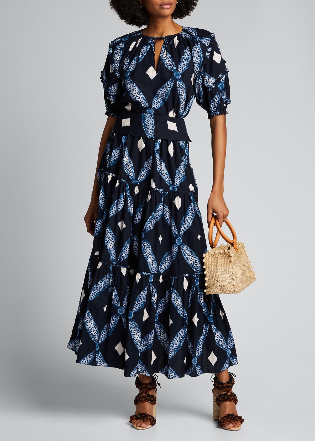 Ulla Johnson Eiko Tiered Printed Maxi Skirt