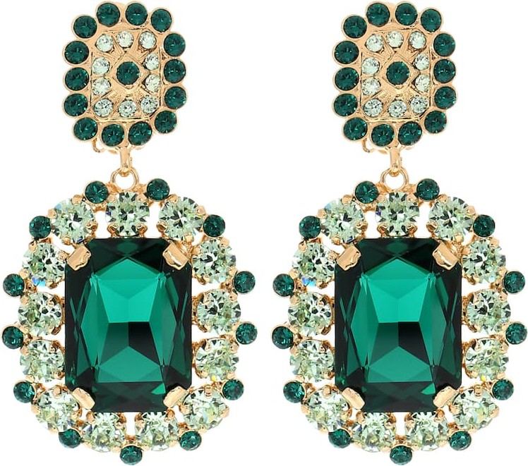 Dolce & Gabbana Crystal-embellished clip-on earrings