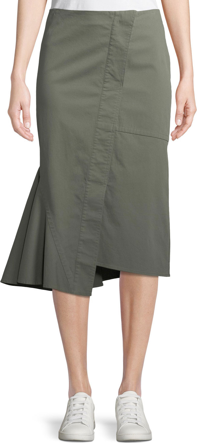 Theory Reconstructed Midi Casual Twill Skirt