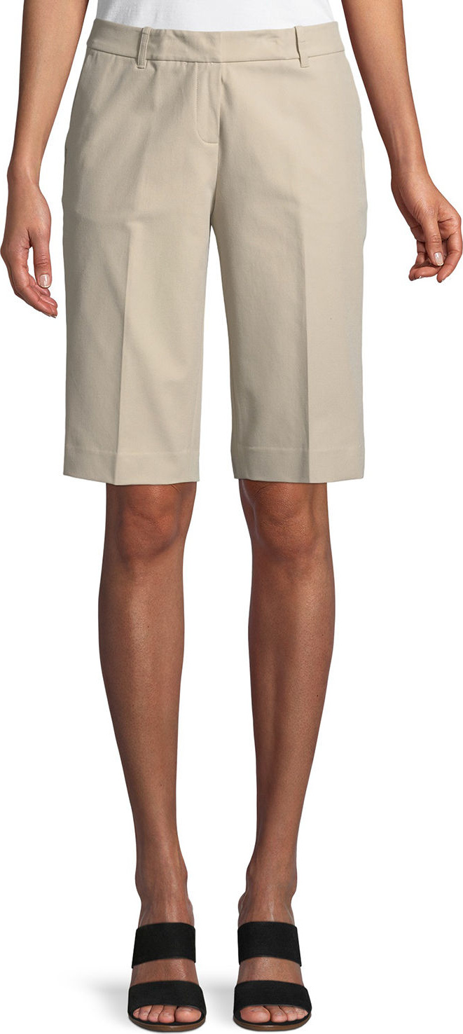 Lafayette 148 New York Manhattan Techno-Stretch Twill Slim Bermuda Shorts