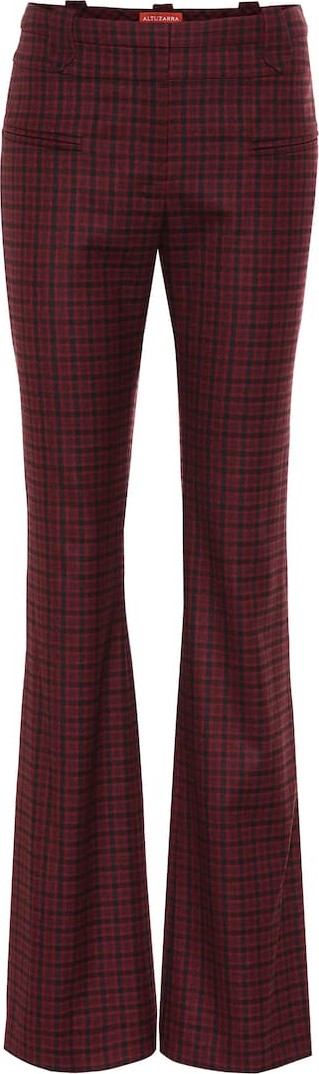 Altuzarra High-rise checked stretch-wool pants