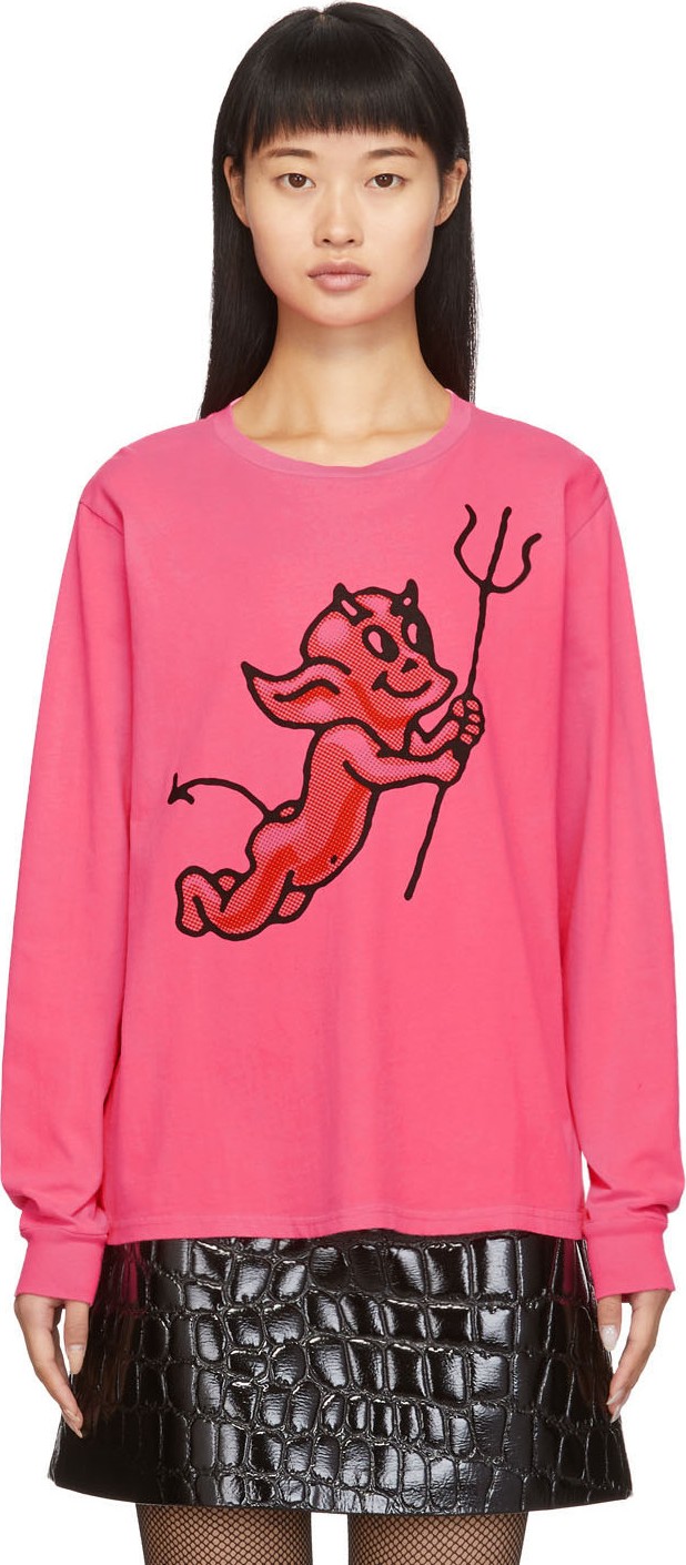 Ashley Williams Pink Cherub Devil Long Sleeve T-Shirt