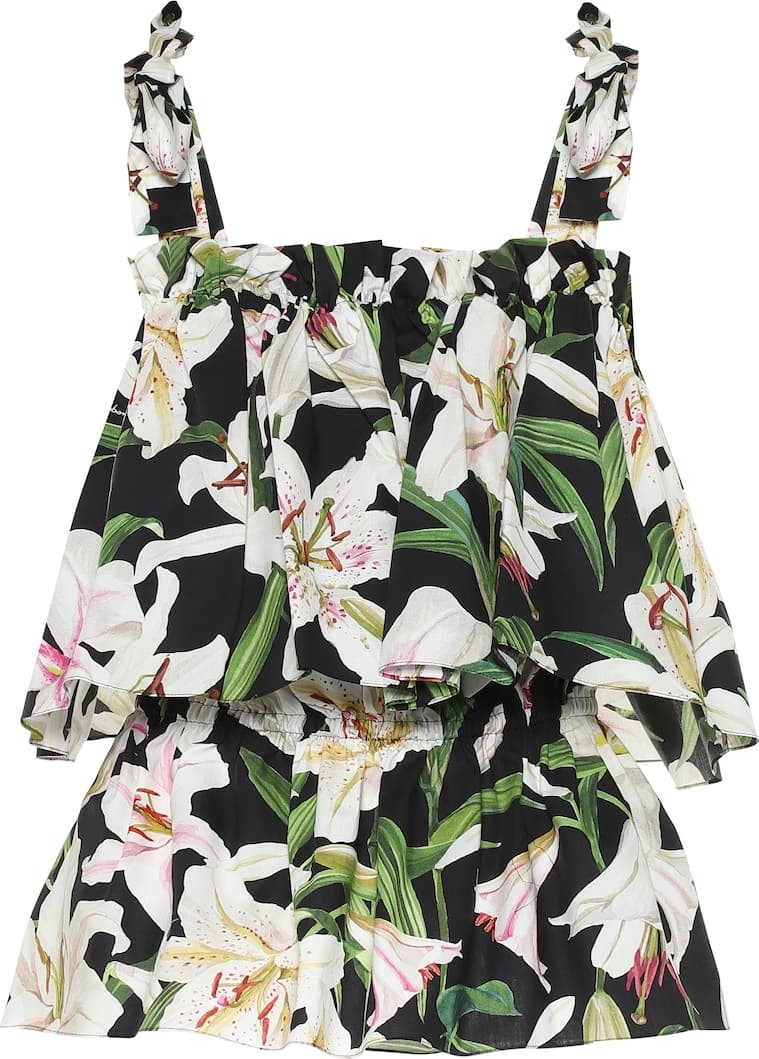 Dolce & Gabbana Floral cotton-poplin top