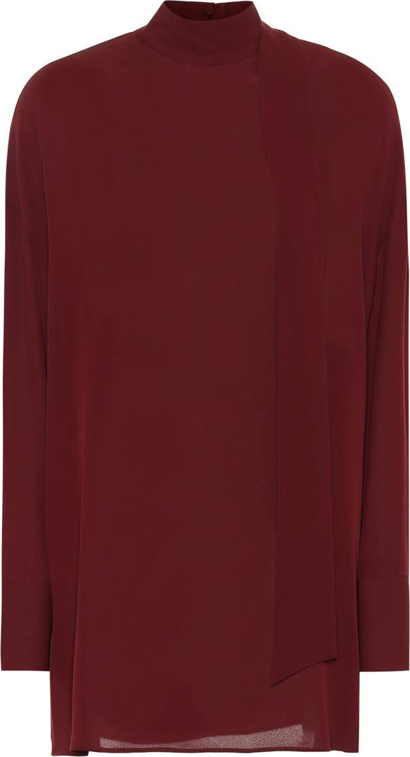 Valentino Mockneck silk blouse
