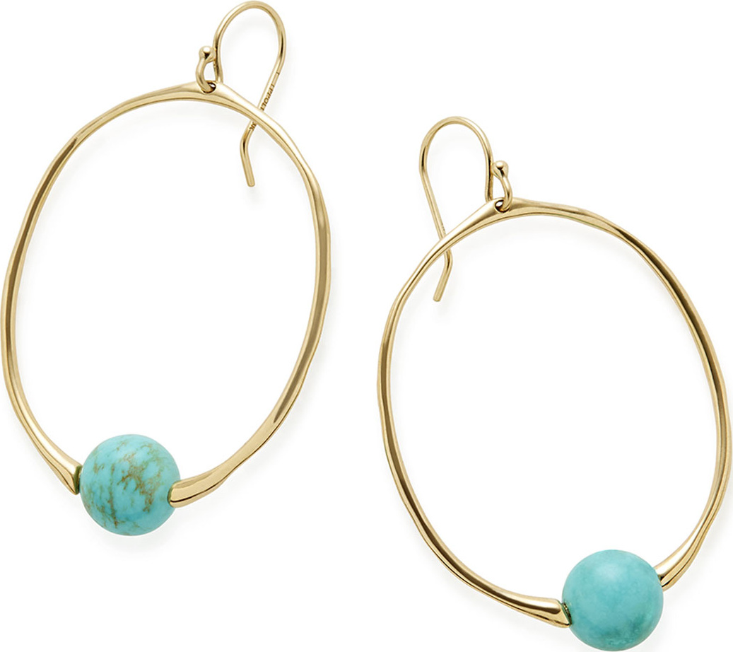 IPPOLITA 18k Nova Oval Drop Earrings in Turquoise