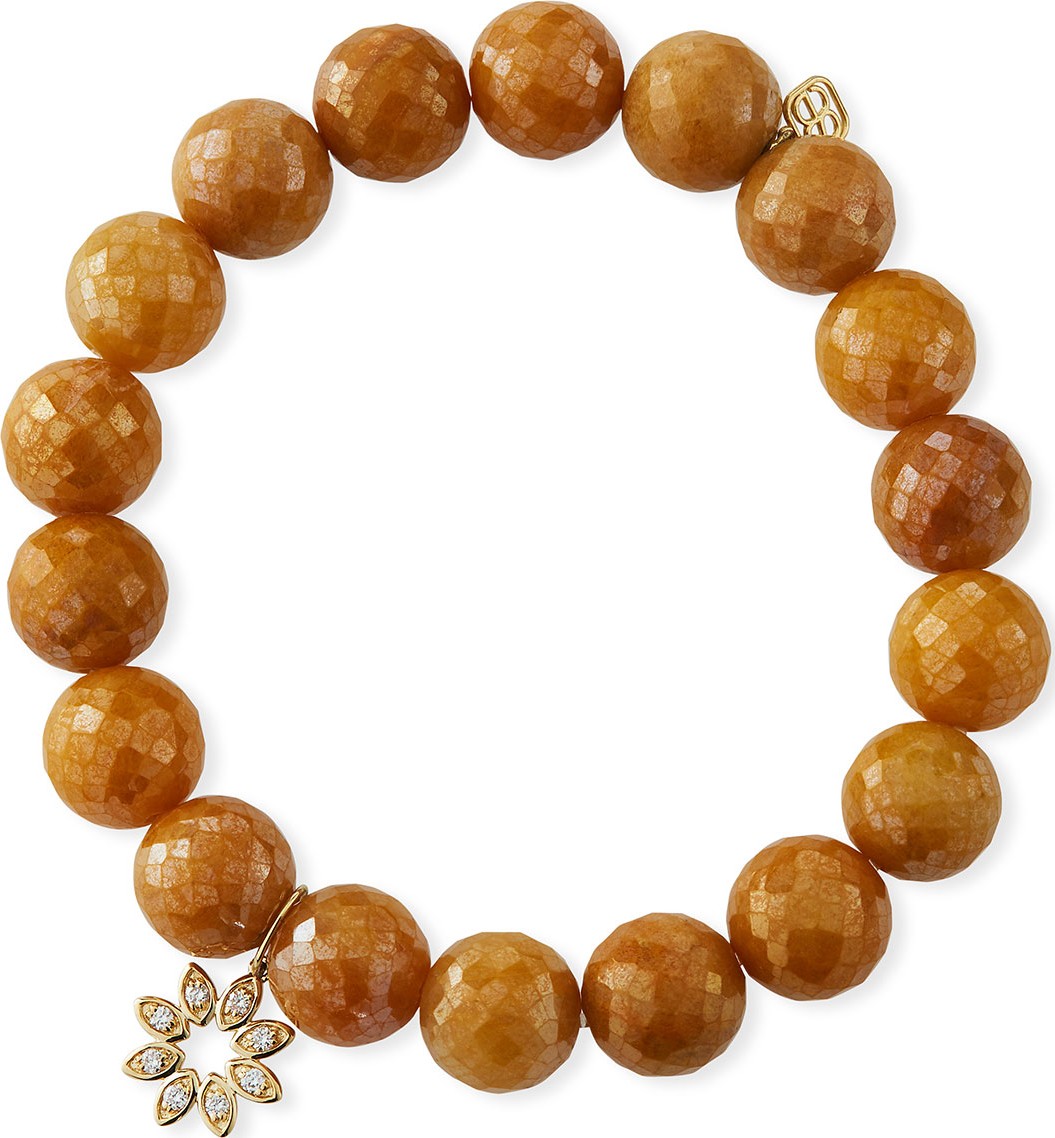 Sydney Evan 14k Diamond Marquise Flower & Silverite Bracelet