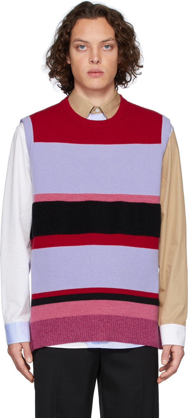 J.W.Anderson Red & Blue Wide Stripe Vest