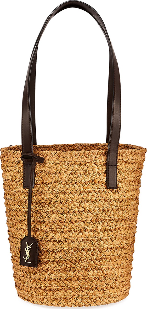 Saint Laurent YSL Woven Raffia Tote Bag