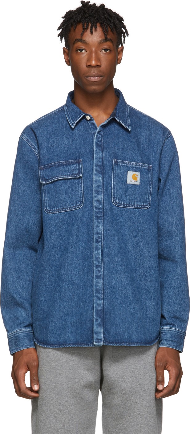 Carhartt Work In Progress Blue Salinac Shirt Jacket