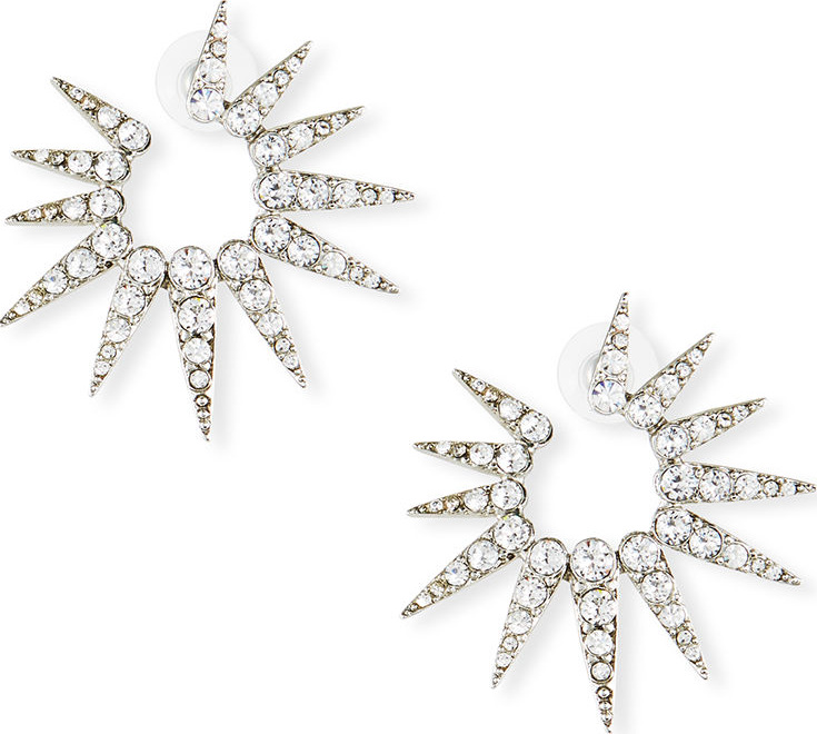 Oscar De La Renta Sea Urchin Small Crystal Earrings