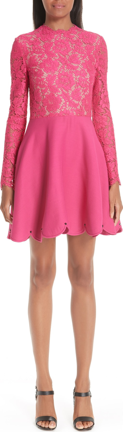 Valentino Lace & Crepe Dress