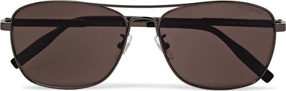 Montblanc Aviator-Style Gunmetal-Tone Polarised Sunglasses