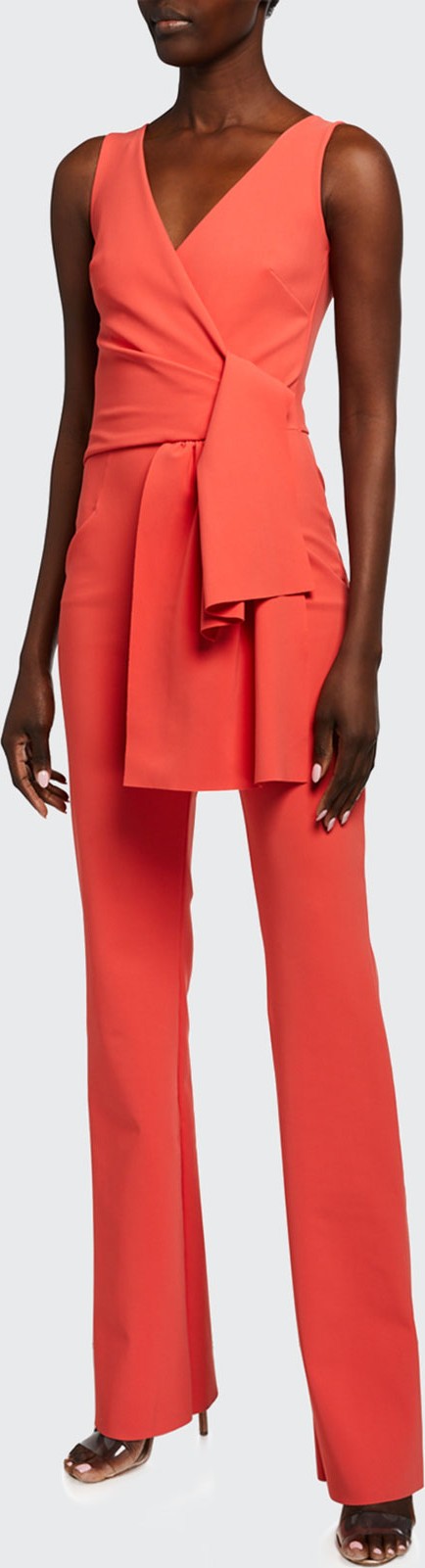 La Petite Robe di Chiara Boni Jay Sleeveless Tie-Front Jersey Jumpsuit