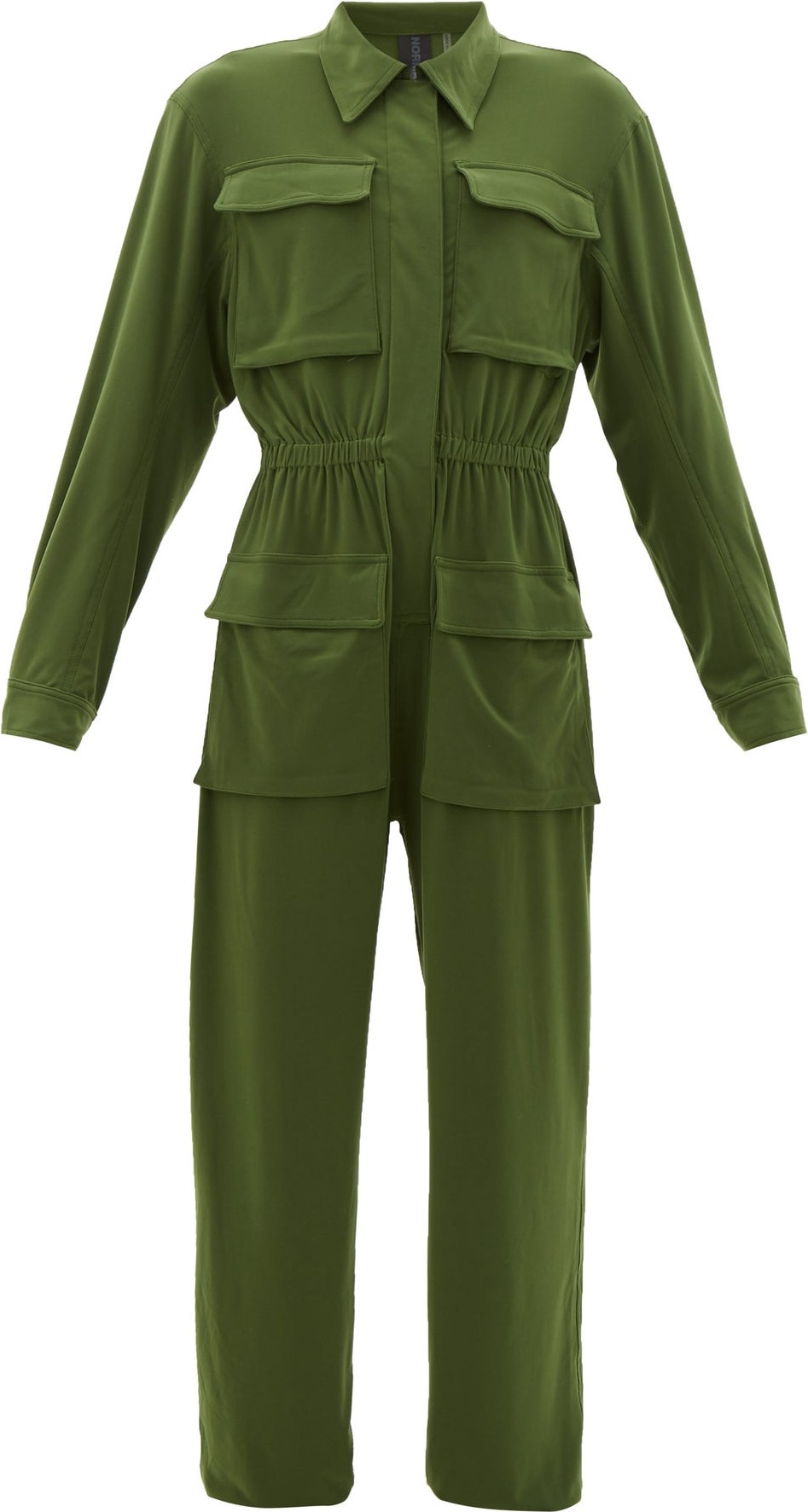 Norma Kamali Patch-pocket zipped jersey jumpsuit