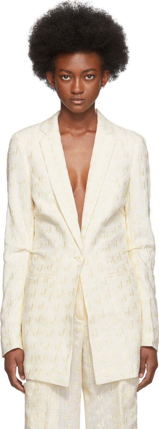 Jacquemus Off-White Embroidered 'La Veste Bergamo' Blazer