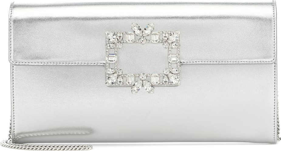 Roger Vivier Broche Vivier leather clutch