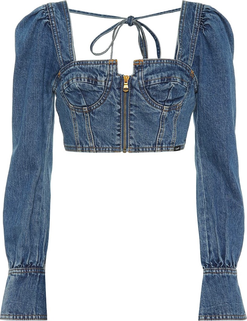 Self Portrait x Lee denim crop top