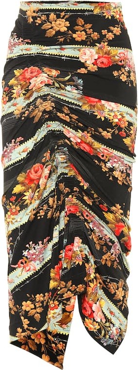 Preen Monna floral stretch crêpe skirt