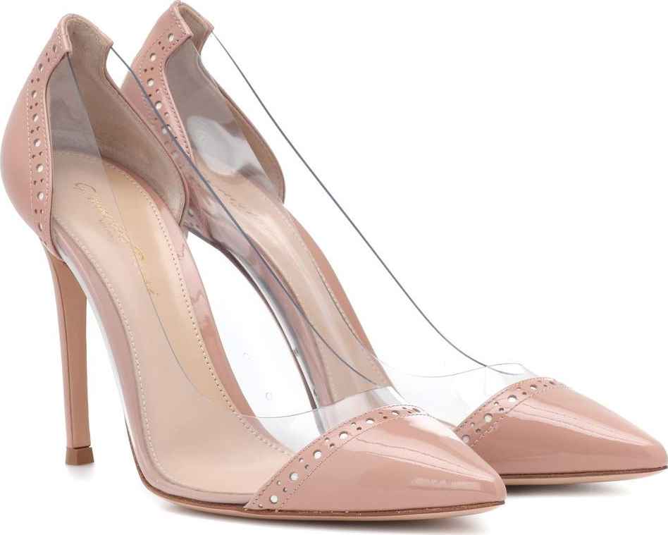Gianvito Rossi Macy 105 plexi and leather pumps