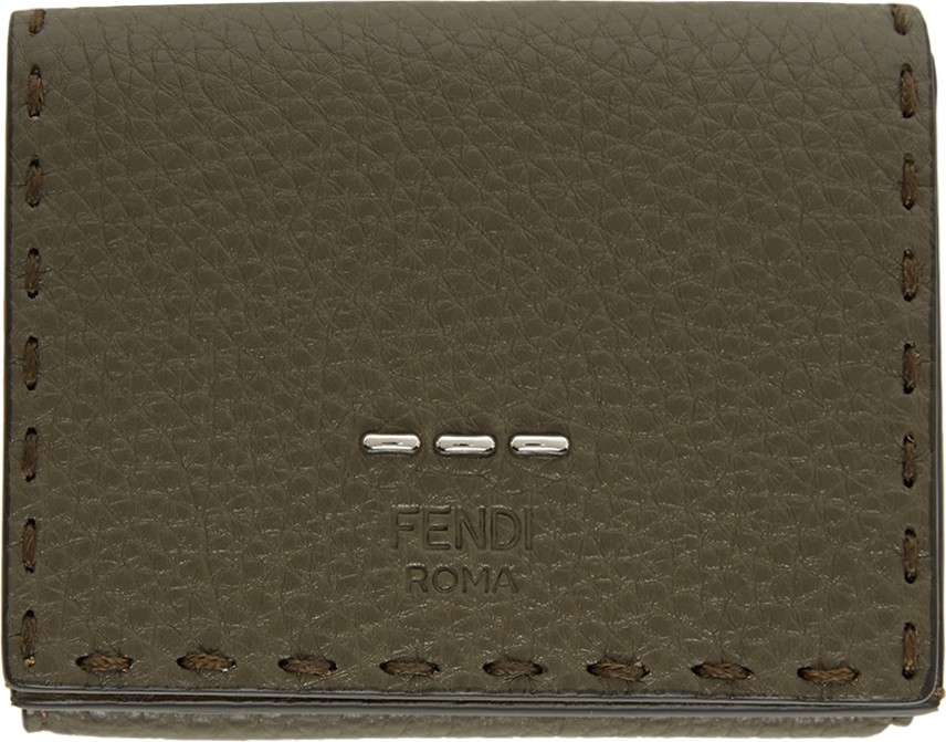 Fendi Green Leather Beads Wallet