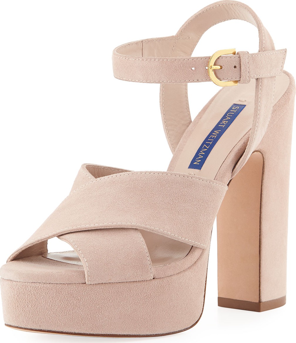 Stuart Weitzman Joni Suede Platform Sandals