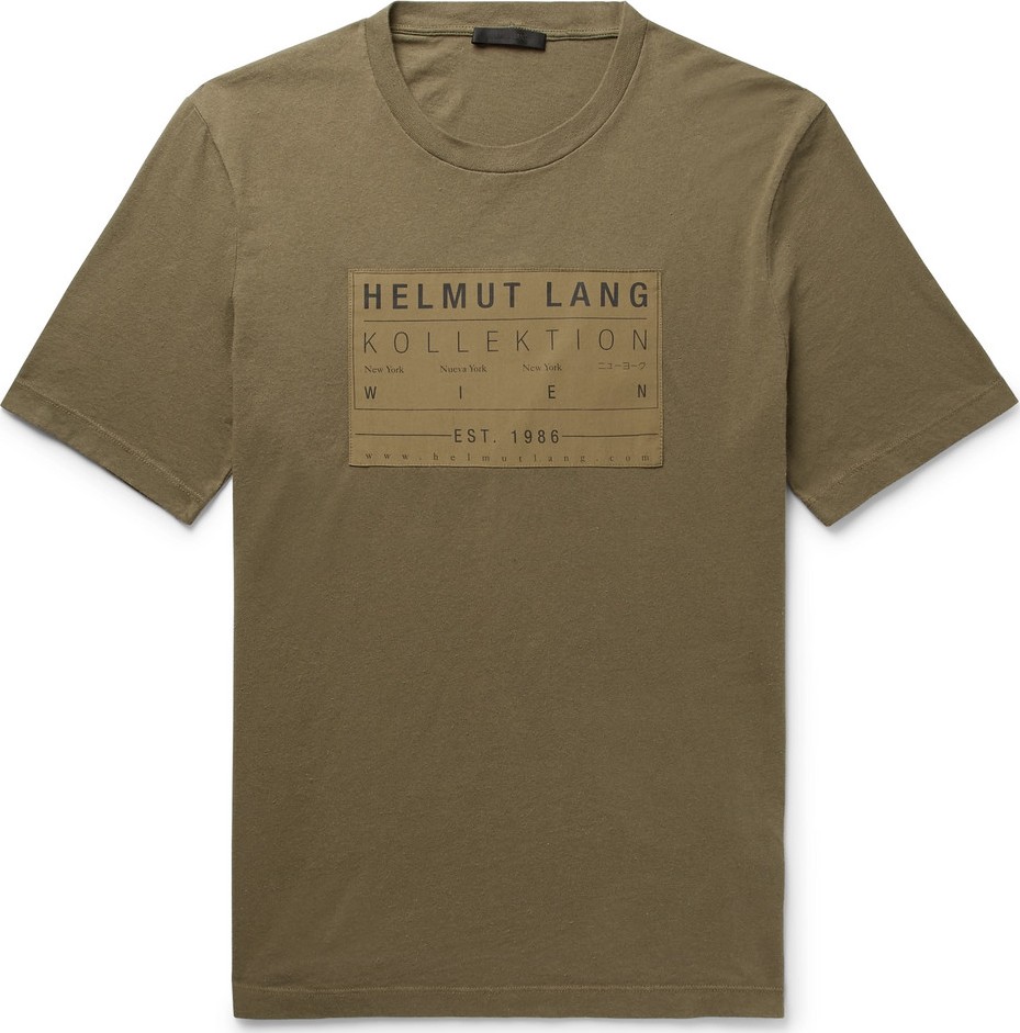 Helmut Lang Logo-Appliquéd Cotton-Jersey T-Shirt