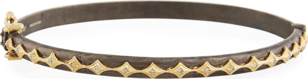 Armenta Old World Blackened Sterling Silver Eternity Crivelli Bracelet with Diamonds