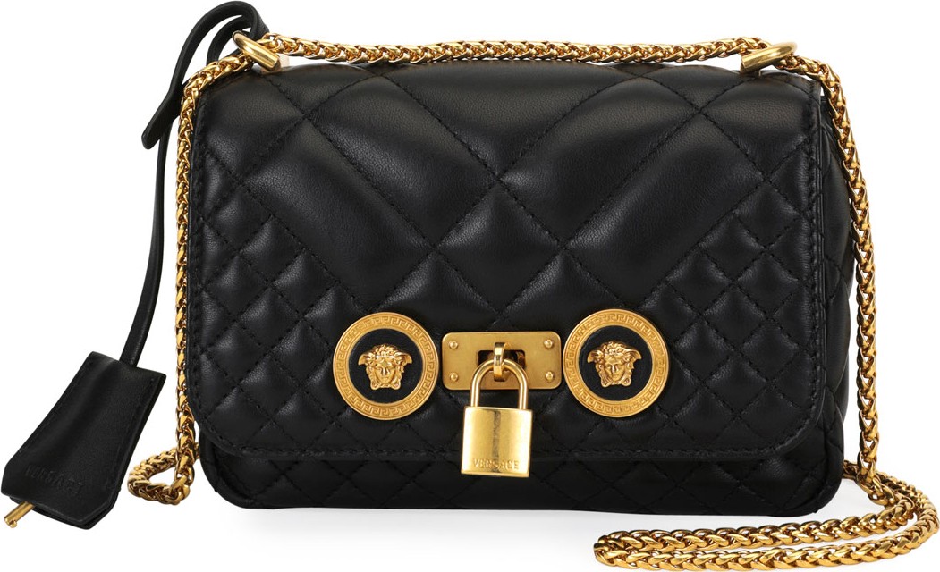 Versace Icon Small Quilted Napa Leather Crossbody Bag with Medusa Detail