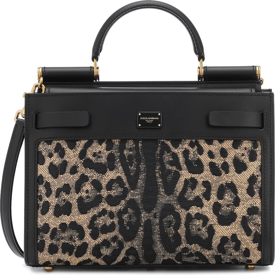 Dolce & Gabbana Sicily 62 Small leopard jacquard tote