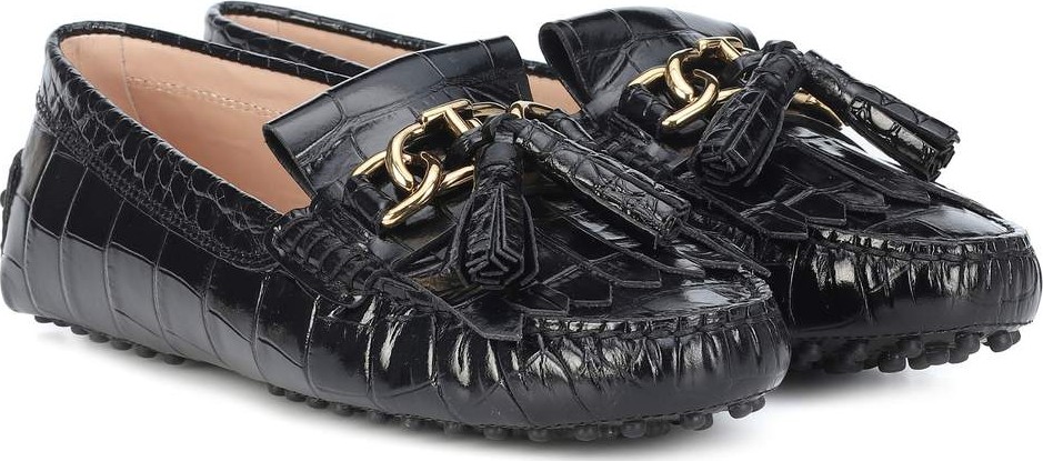 Tod's Gommino embossed leather loafers