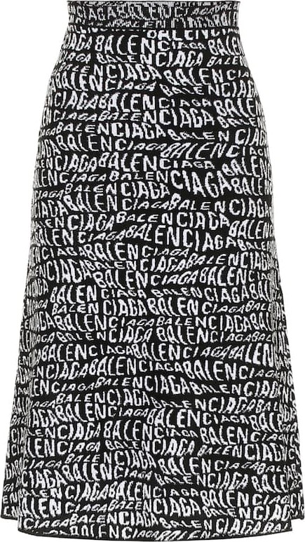 Balenciaga Printed midi skirt